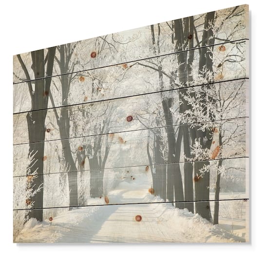 Designart - Country Road Between Foggy Trees